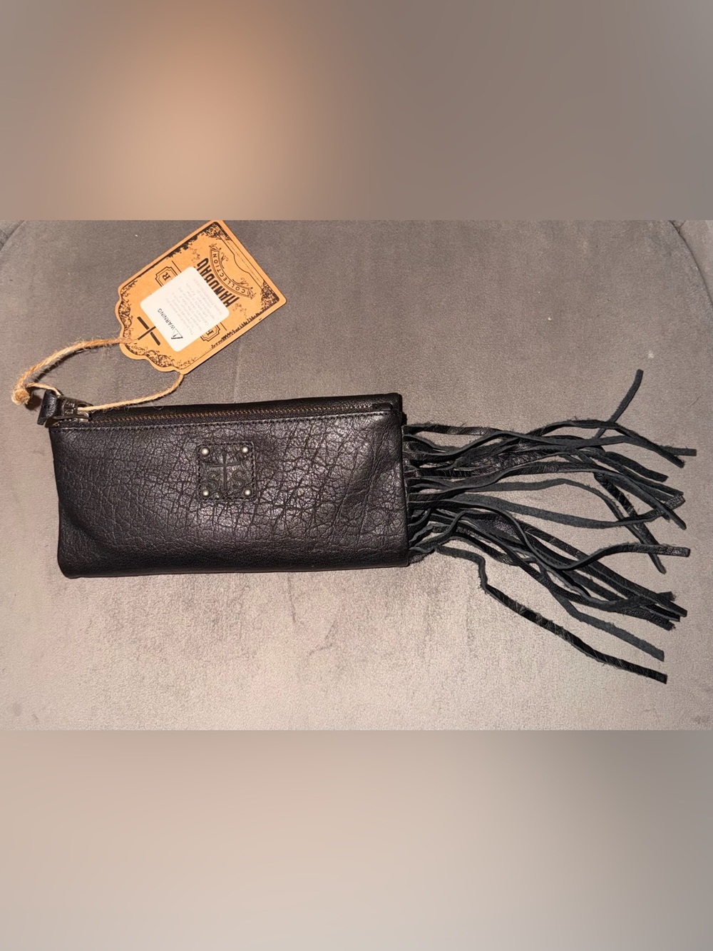 STS Black Leather Fringe Wallet